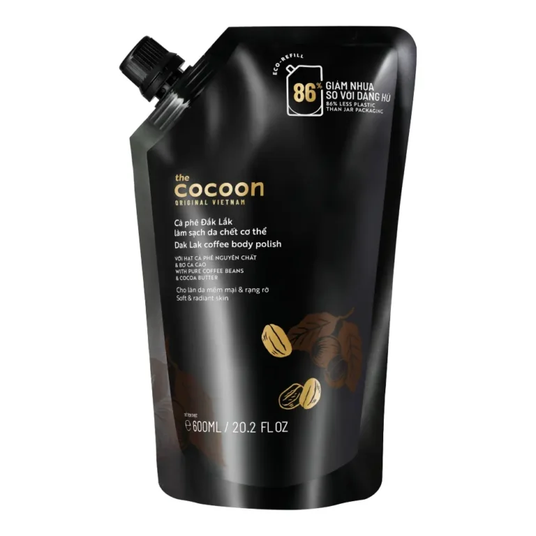 مقشر وملمع الجسم بقهوة الداك لاك من كوكون 600 مللى
